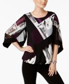 Alfani Printed Bubble-hem Top, Created For Macy's