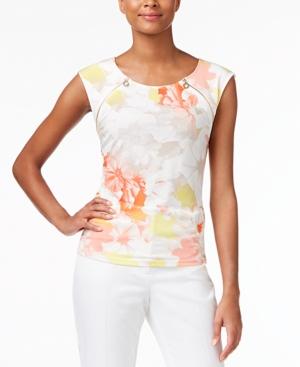 Calvin Klein Zipper-trim Top, A Macy's Exclusive Style