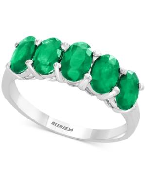 Effy Emerald Ring (1-2/3 Ct. T.w.) In Sterling Silver