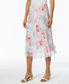 Alfred Dunner Petite Rose Hill Printed Tiered Skirt