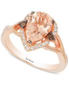 Le Vian Chocolatier Peach Morganite (1-1/3 Ct. T.w.) And Diamond (1/5 Ct. T.w.) Ring In 14k Rose Gold