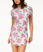 Ultra Flirt Juniors' Floral-print Mesh T-shirt Dress