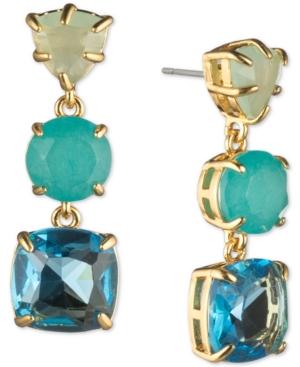 Carolee Gold-tone Stone Triple Drop Earrings