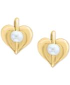 Effy Kidz Cultured Freshwater Pearl (3mm) Heart Stud Earrings In 14k Gold