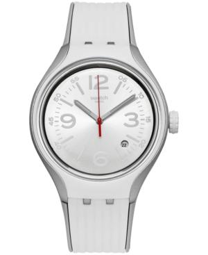 Swatch Unisex Swiss Go Dance Gray And White Silicone Strap Watch 41mm Yes4005