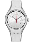 Swatch Unisex Swiss Go Dance Gray And White Silicone Strap Watch 41mm Yes4005