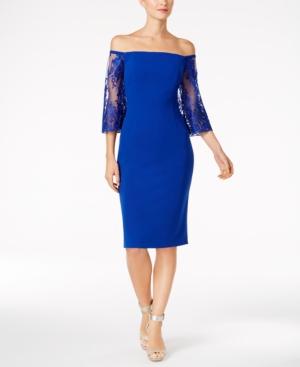 Calvin Klein Lace Angel-sleeve Sheath Dress