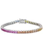 Giani Bernini Cubic Zirconia Rainbow Link Bracelet In Sterling Silver, Created For Macy's