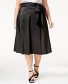 Msk Plus Size Taffeta A-line Skirt