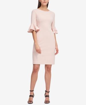 Dkny Flounce-sleeve Sheath Dress, Created For Macy's