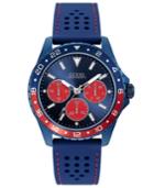 Guess Men's Blue Silicone Strap Watch 44mm