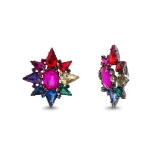 Steve Madden Rainbow Star Shape Stone Clip Earring