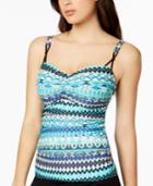 Profile By Gottex Buena Vista Tummy-control Underwire D-cup Tankini Top Women's Swimsuit