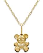 Children's Teddy Bear Teddy Bear Pendant Necklace In 14k Gold