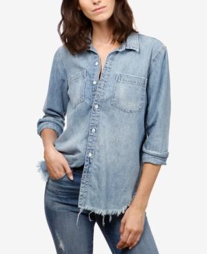 Lucky Brand Cotton Denim Boyfriend Shirt