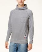 Tommy Hilfiger Men's Burnout Raglan-sleeve Funnel-neck Sweater