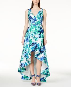 Calvin Klein Printed High-low Gown