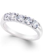 Certified Diamond Five-stone Band (1 Ct. T.w.) In Platinum