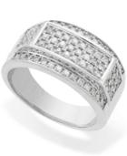 Men's Diamond Ring, 10k White Gold Diamond Ring (1 Ct. T.w.)