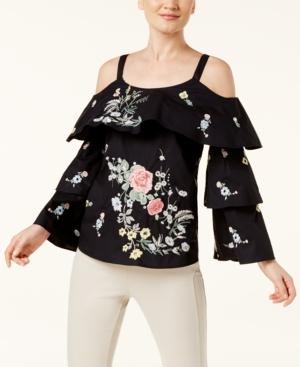I.n.c. Ruffled Cold-shoulder Top, Created For Macy's