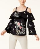 I.n.c. Ruffled Cold-shoulder Top, Created For Macy's