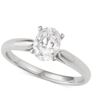 Macy's Star Signature Diamond Oval Solitaire Engagement Ring (1 Ct. T.w.) In 14k White Gold