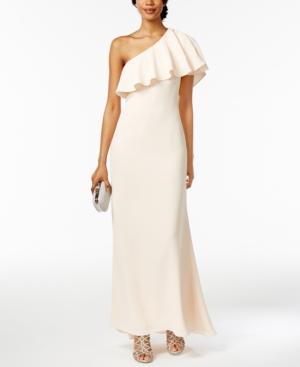 Vince Camuto One-shoulder Ruffled Gown