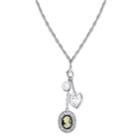 2028 Silver-tone Heart And Black Oval Cameo Charm Necklace 26