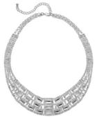 Charter Club Silver-tone Glass Stone Collar Necklace