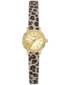 Guess Women's Blue Animal Print Leather Strap Watch 23mm U0885l4