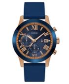 Guess Men's Chronograph Blue Silicone Strap Watch 45mm