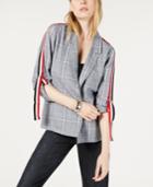 Project 28 Nyc Menswear Plaid Sleeve-strap Blazer