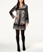 Studio M Printed Pleat-front Shift Dress