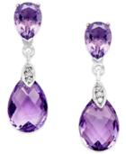 Amethyst (4-1/2 Ct. T.w.) And Diamond Accent Drop Earrings In 14k White Gold