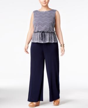 Connected Plus Size Peplum Jumpsuit
