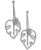 I.n.c. Silver-tone Crystal & Pave Palm Leaf Drop Earrings, Created For Macy's