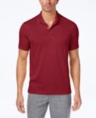 Club Room Men's Textured-stripe Performance Polo, Created For Macy's