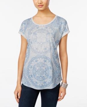 Style & Co. Medallion-print T-shirt, Only At Macy's