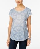 Style & Co. Medallion-print T-shirt, Only At Macy's