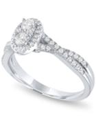 Diamond Oval Halo Ring (1/2 Ct. T.w.) In 14k White Gold