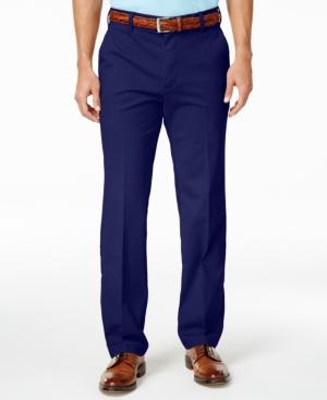 Izod Men's Performance Straight Fit Flat Front Cotton Stretch Pants