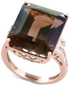 Sienna By Effy Smoky Quartz (16-9/10 Ct. T.w.) & Diamond (1/5 Ct. T.w.) Ring In 14k Rose Gold