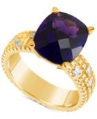 Amethyst (5-1/2 Ct. T.w.) & Diamond (1/6 Ct. T.w.) Ring In 14k Gold