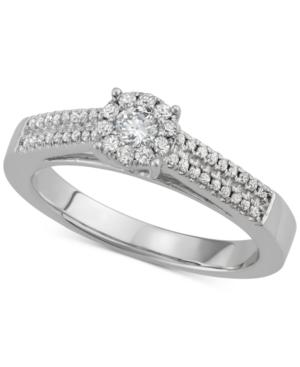 Diamond Halo Engagement Ring (3/8 Ct. T.w.) In 14k White Gold