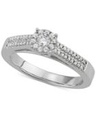 Diamond Halo Engagement Ring (3/8 Ct. T.w.) In 14k White Gold