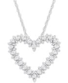 Diamond Heart 18 Pendant Necklace (1/2 Ct. T.w.) In 14k White Gold