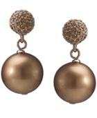 Carolee Earrings, Gold-tone Glass Pearl Crystal Double Drop