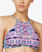 Jessica Simpson Mojave Tribal-print Halter Cropped Bikini Top Women's Swimsuit