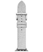 Kate Spade New York Women's Silver-tone Glitter Leather Apple Watch Strap