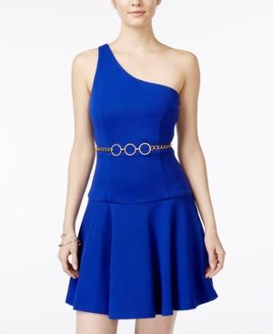 Xoxo Juniors' One-shoulder Belted Fit & Flare Dress